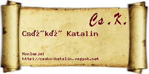 Csákó Katalin névjegykártya